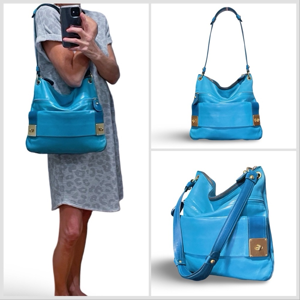 Mulberry Rare Y2K Bright Blue Leather Hobo Bag With single Strap - Picture 7 of 16